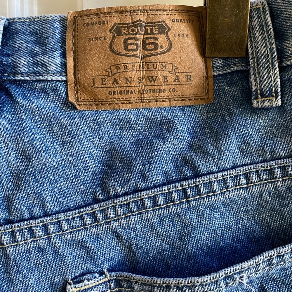 Vintage 90's Route 66 Distressed Frayed Highwaisted  Denim Jean Shorts 32 - Picture 7 of 13